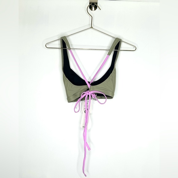 prAna Tulum Bikini Top in Green/Black/Pink – Size S - Picture 4 of 6